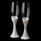 Pink Cinderella Castle Wedding Toasting Flutes
