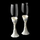 Lt Blue Cinderella Castle Wedding Toasting Flutes