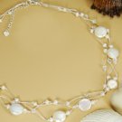 Coin Pearl & Swarovski Crystal Necklace N 8252