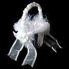 White Flower Girl Basket 0063