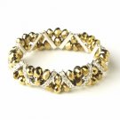Gold Silver Clear Double Line Bracelet 7616