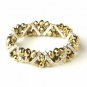 Gold Silver Clear Double Line Bracelet 7616