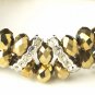 Gold Silver Clear Double Line Bracelet 7616