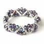 Purple AB Silver Clear Double Line Bracelet 7616