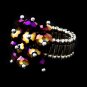 Silver Stretch Ring with Amethyst Aurora Borealis Crystals 473