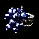 Silver Stretch Ring with Sapphire Aurora Borealis Crystals 473