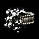 Silver Stretch Ring with Smokey Shadow AB Crystals 473