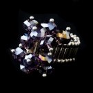 Silver Stretch Ring with Tanzanite Aurora Borealis Crystals 473