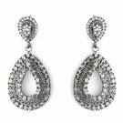 Antique Silver Smoked Black Earring Set 1056