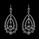 Silver w/ Smoked Crystal Earring Set 24802