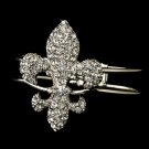 Silver Clear Fleur De Lis Bracelet 7237