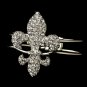 Silver Clear Fleur De Lis Bracelet 7237