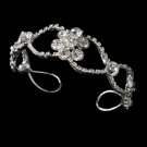 Silver Clear Floral Bracelet B 8306