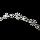 Rhodium Silver Bridal Hair Comb Encrusted in Rhinestones - Comb 8404