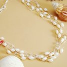 Freshwater Pearl & Crystal Multi Strand Necklace N 8250