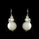 Bridal Beach Themed Coin Pearl & Crystal Earrings E 8252