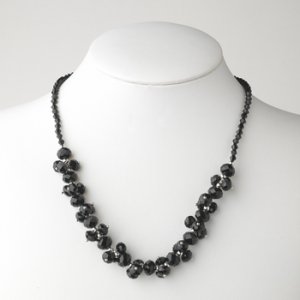 Black Flower Necklace 7617