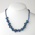 Royal Blue Flower Necklace 7617