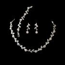 Necklace Earring Bracelet Set 394 Silver AB
