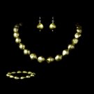 Necklace Earring Bracelet Set 8325 Green