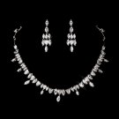 Silver Clear Cubic Zirconia Necklace Earring Set 1280