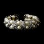 Silver Clear & Cream Coil Cuff Pearl Bracelet 2520