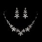 Silver Clear Cubic Zirconia Necklace Earring Set 1274