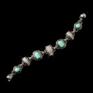 Silver Aqua Clear with Gold Trim Bracelet 7983