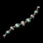 Silver Aqua Clear with Gold Trim Bracelet 7983