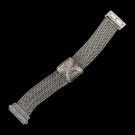 Silver Chain w/ Silver Clear Center and Gold Trim Bracelet 7968