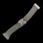 Silver Chain w/ Silver Clear Center and Gold Trim Bracelet 7968