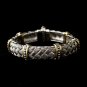 Woven Silver Pattern with Gold Trim Bracelet 7982