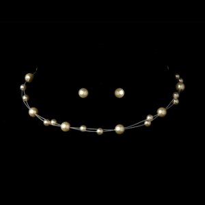 Ivory Necklace Earring Set 7245