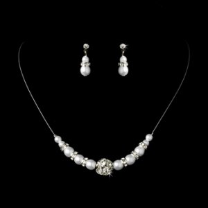 White Child's Necklace Earring Set 7244
