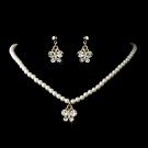 Necklace Earring Children Jewelry Set 7949 Gold Clear