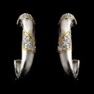 Silver Clear w/ Gold Trim Earrings 7954