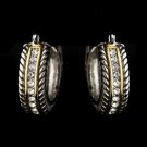 Silver Gold Clear Earrings 7952