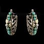 Silver Aquamarine w/ Gold Trim Earrings 7960