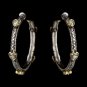 Silver w/ Gold Clear Hearts Earrings 7950