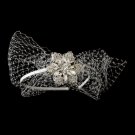 Beautiful Side Accented Bridal Headband with Bird Cage Veil HP 614