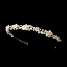 Ivory Porcelain Pearl Flower Bridal Headband 615