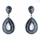 Antique Silver Navy Blue Earring Set 1056