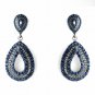 Antique Silver Navy Blue Earring Set 1056