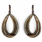 Topaz and Brown on Black Earring Set 1058
