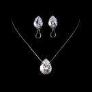 Stunning & Sophisticated, Large Cubic Zirconium Teardrop Jewelry Set N 5006 & E 5335