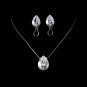 Stunning & Sophisticated, Large Cubic Zirconium Teardrop Jewelry Set N 5006 & E 5335
