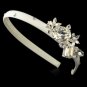 Silver Ivory Matte Satin Bridal Headband HP 8263
