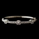 Silver CZ Bangle Bracelet 2547