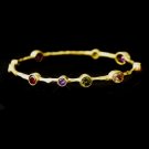 Gold Dark Multi CZ Bangle Bracelet 2742