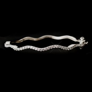 Silver CZ Bangle Bracelet 5837